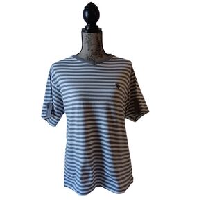 U.S. Polo Assn. Gray and White Striped Tee